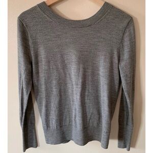 J. Crew • M • 100% Merino Wool Scoop Neck Long Sleeve Sweater Wrap Style V Back